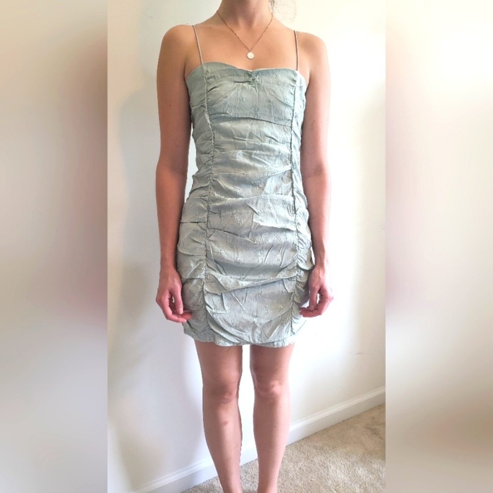 SHEKOU Mint Green Mimi Dress Size S